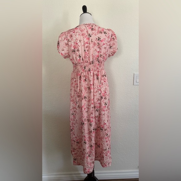 SHEIN Pink Floral Midi Dress - Picture 9 of 9